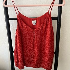Orange Satin Tank